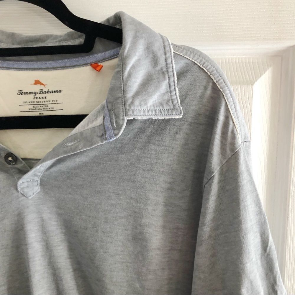Men’s Tommy Bahama Island Modern Fit SS Polo Gray - Picture 4 of 6
